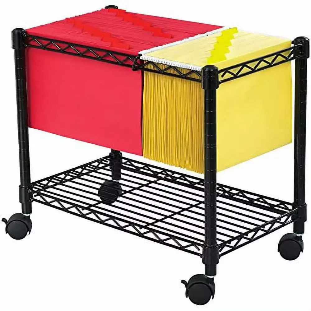 Scranton & Co Wire Mobile File Cart Black ChenPo