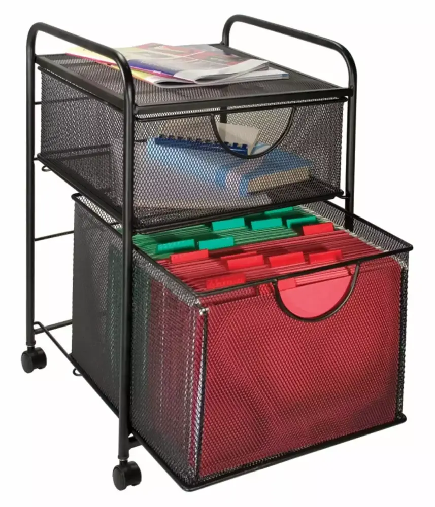 FEIZICRY 2 Drawer File Cart Black Portable Storage Office Home