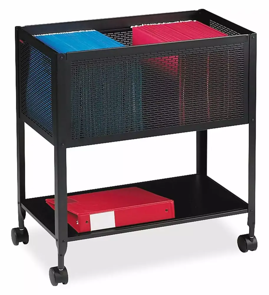 Black Mesh Rolling File Cart 13-1/4 24 27-1/2-Inch Mobile Document Organizer GpLuMy