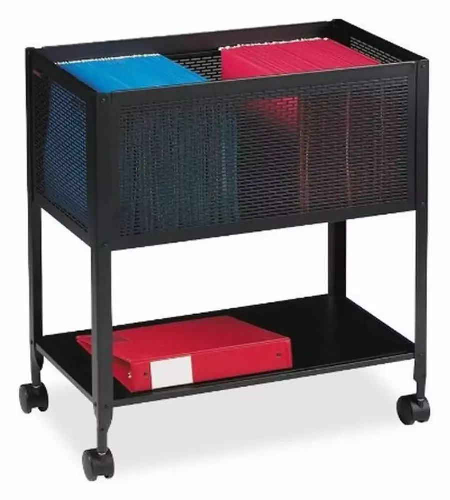 Black Mesh Rolling File Cart 13-1/4 24 27-1/2-Inch Mobile Office Storage Jiowenm