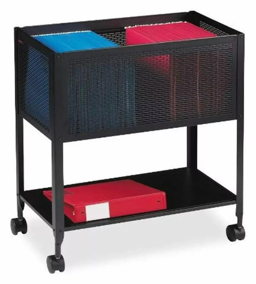 Black Mesh Rolling File Cart 13-1/4 24 27-1/2-Inch Mobile Office Storage Jiowenm