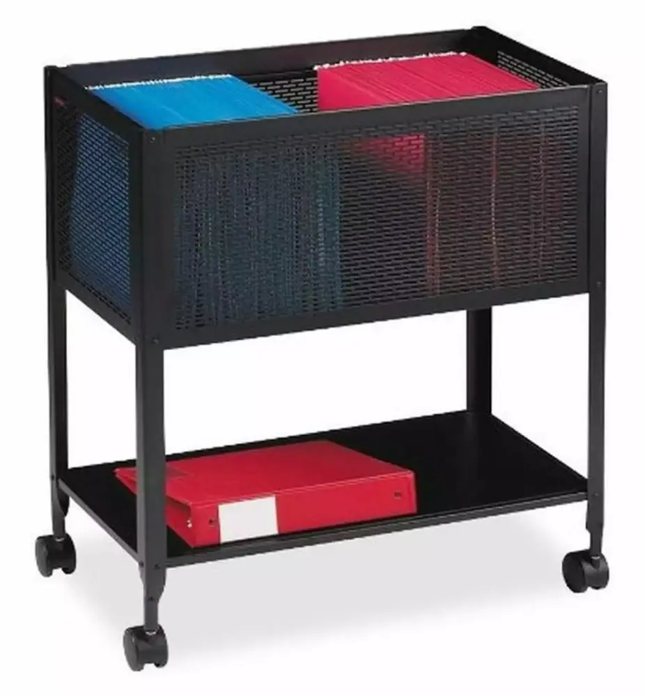 Black Mesh Rolling File Cart 13-1/4 24 27-1/2-Inch Mobile Storage Organizer LfucQd