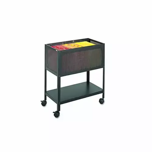 Safco Black Steel Mesh Open Top Tub File Storage Cart 13.5w x 24.25d x 27.5h