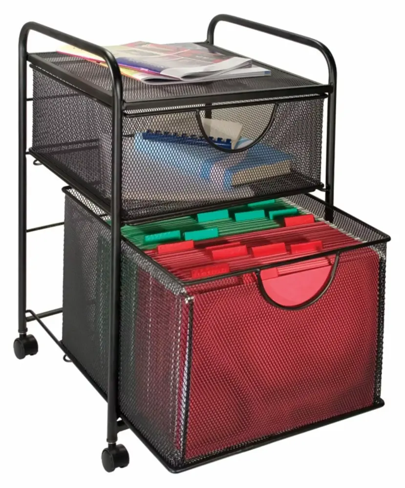 2 Drawer File Cart Black Mobile Storage Solution Office Home Sichen