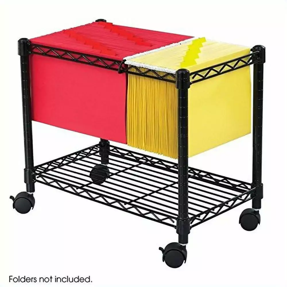 Scranton & Co Wire Mobile File Cart Black TeviRoom
