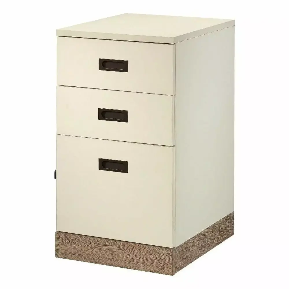 UrbanPro Modern Engineered Wood File Cart Pebbled White Finish Mobile Office Storage