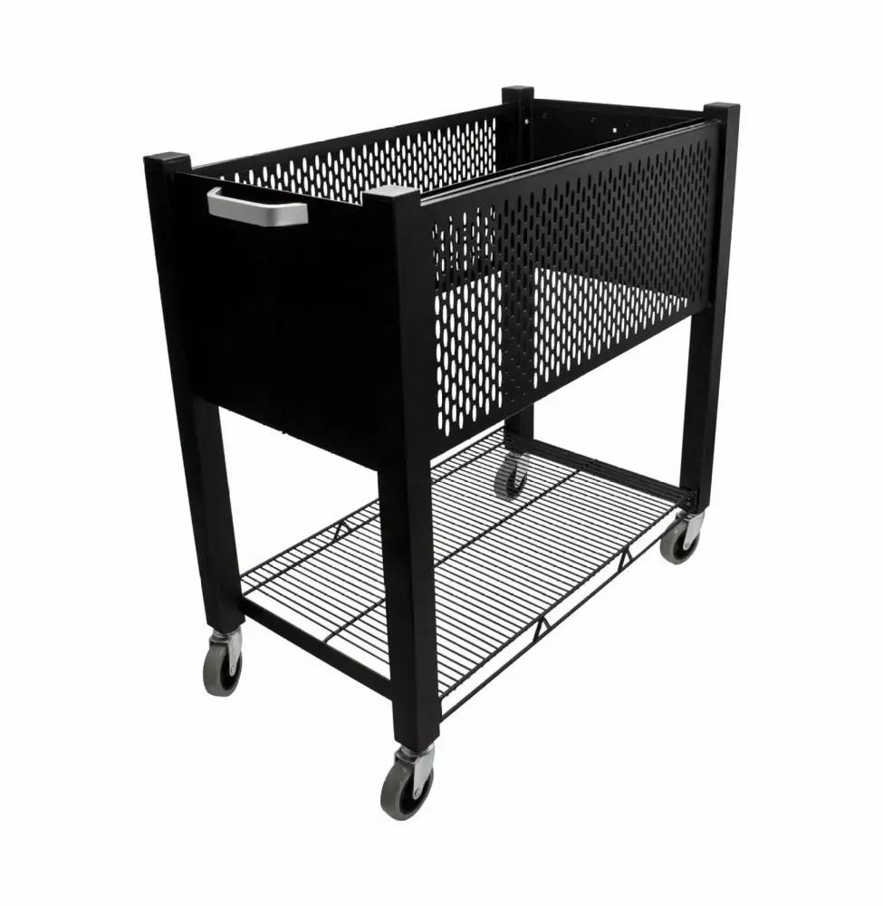 Black Open-Top File Cart 15 x 27 x 27 3/4 Mobile Document Organizer Office ZAWkirJ