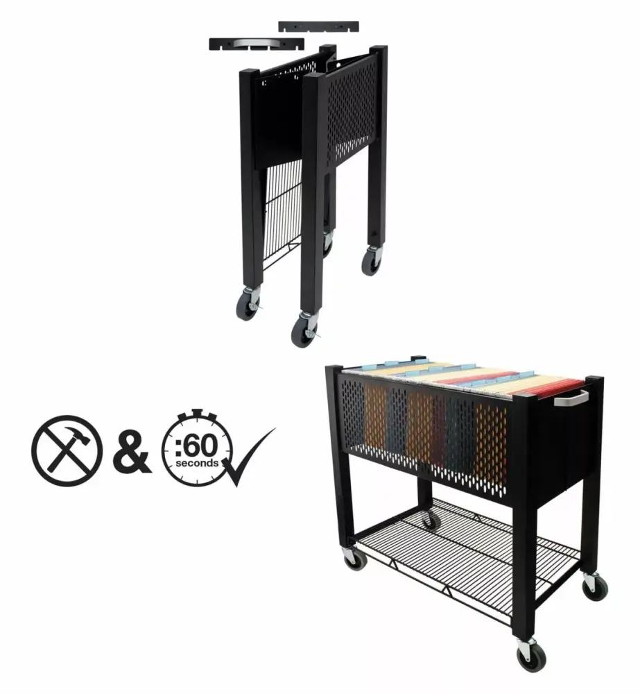 VRTVF53000 InstaCart File Cart Black Mobile Storage Unit ZRQarq