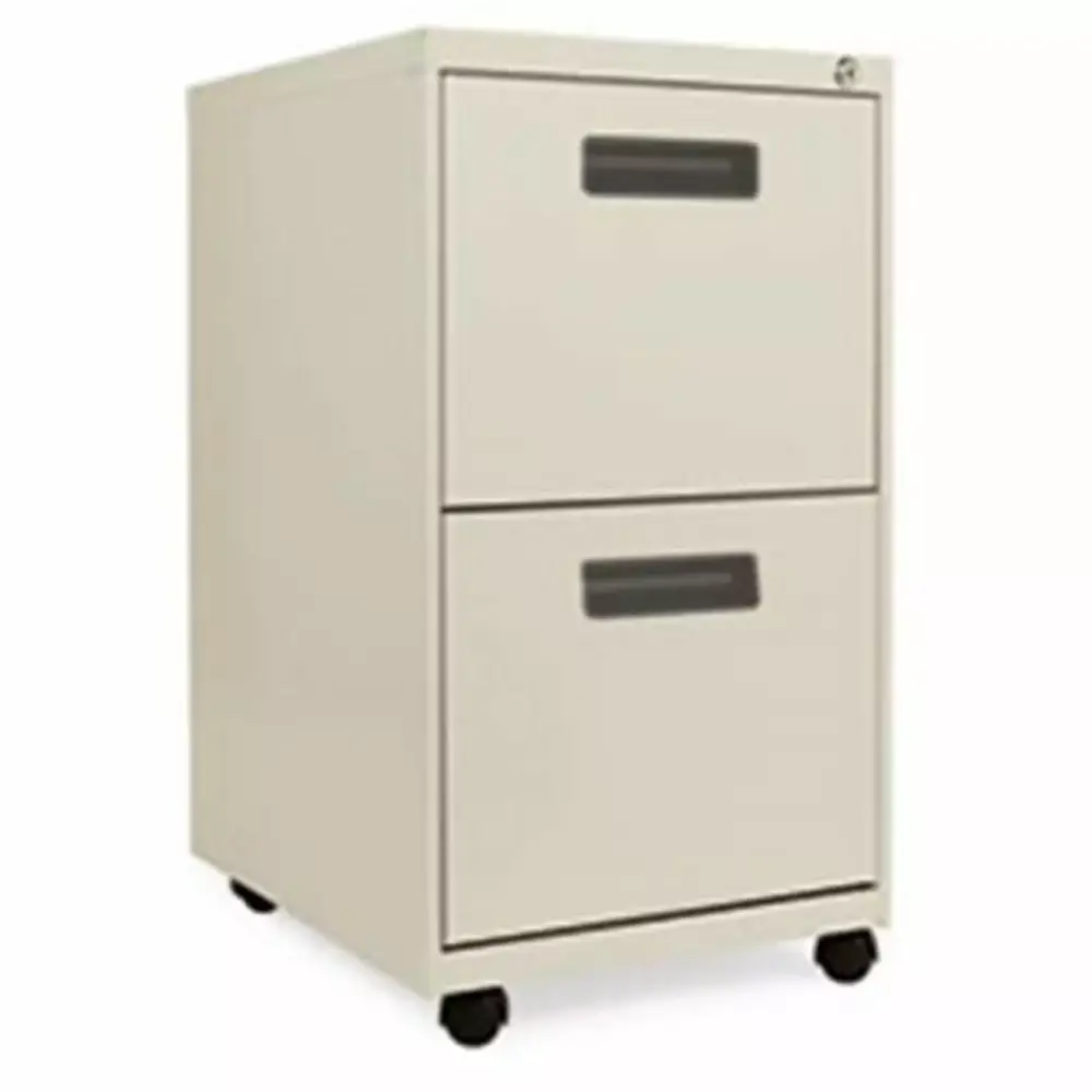 Two-Drawer Metal Pedestal File Putty Office Storage Fine-Line
