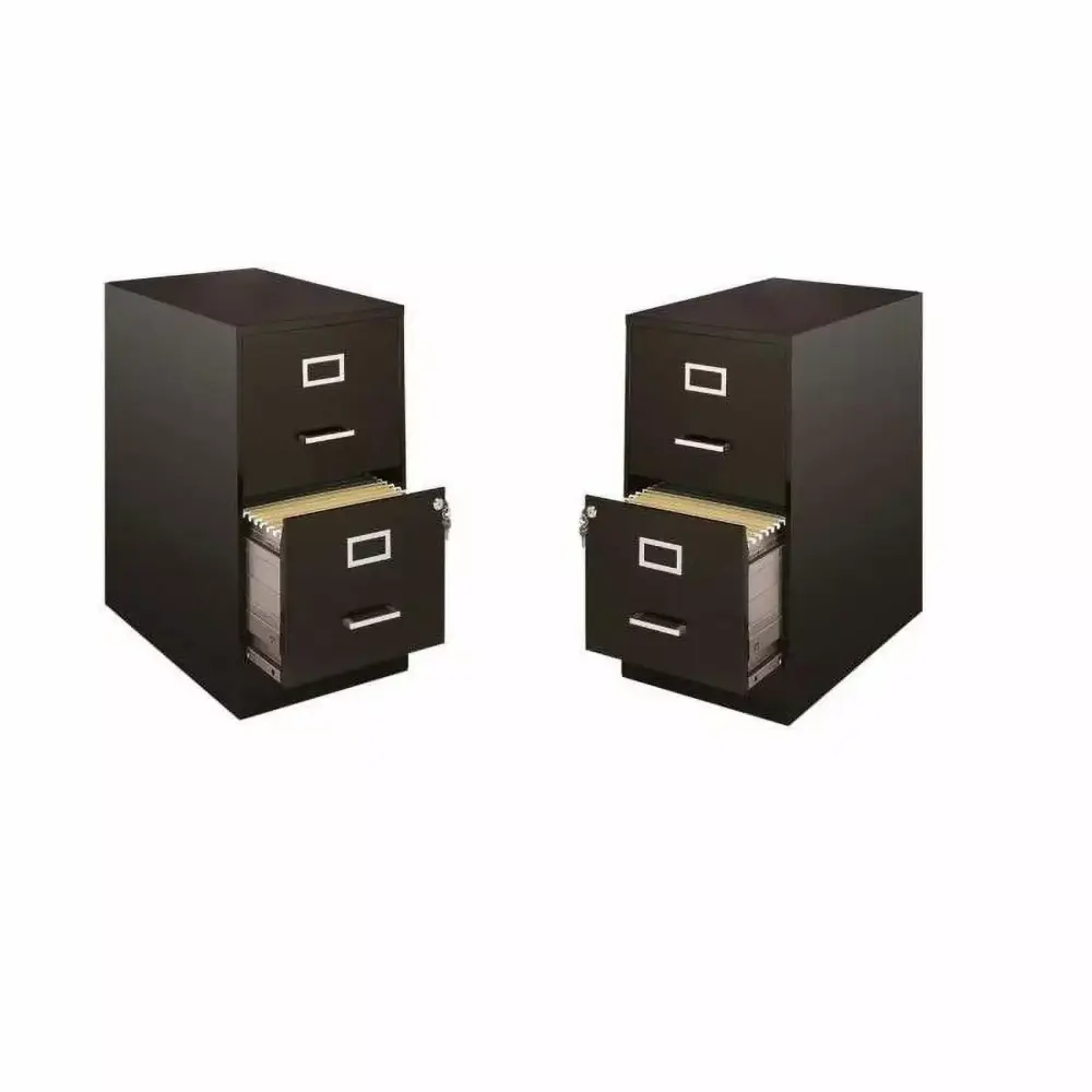 Value Pack Set 2 Drawer File Cabinet Black Office Home Storage Home Square