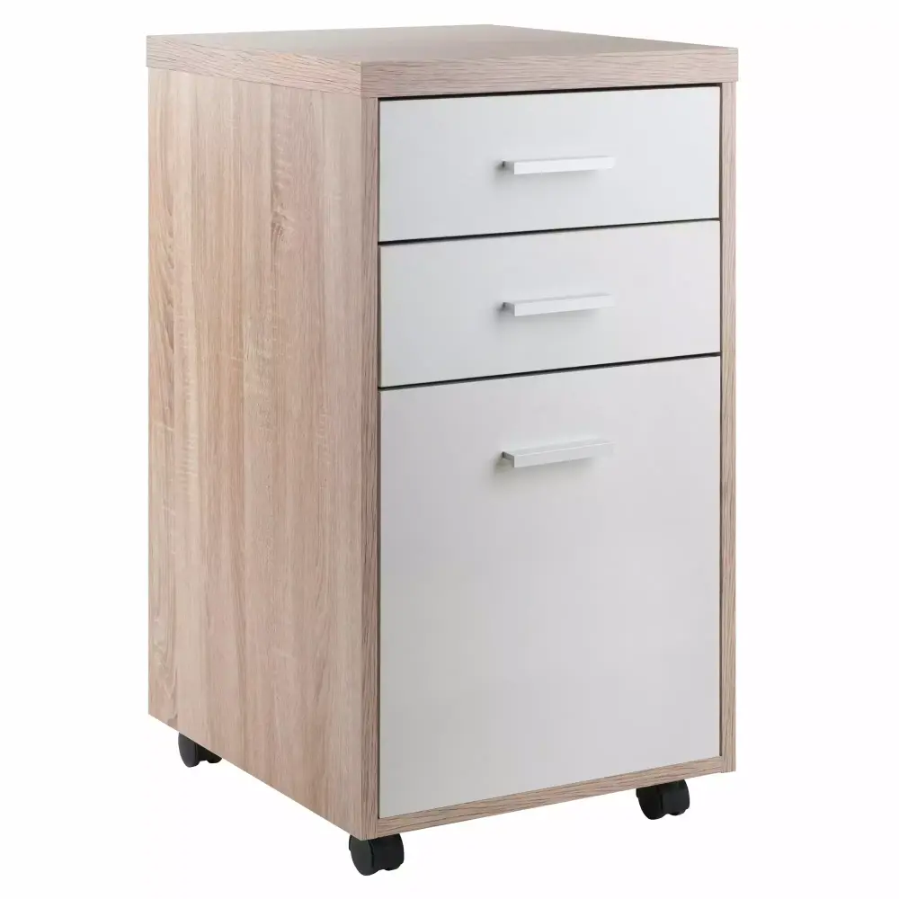 2-Drawer File Cabinet Reclaimed Wood and White Organize Style Winsome