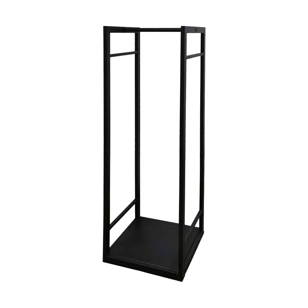 Black Metal Log Holder, 13" x 13" x 44.5"