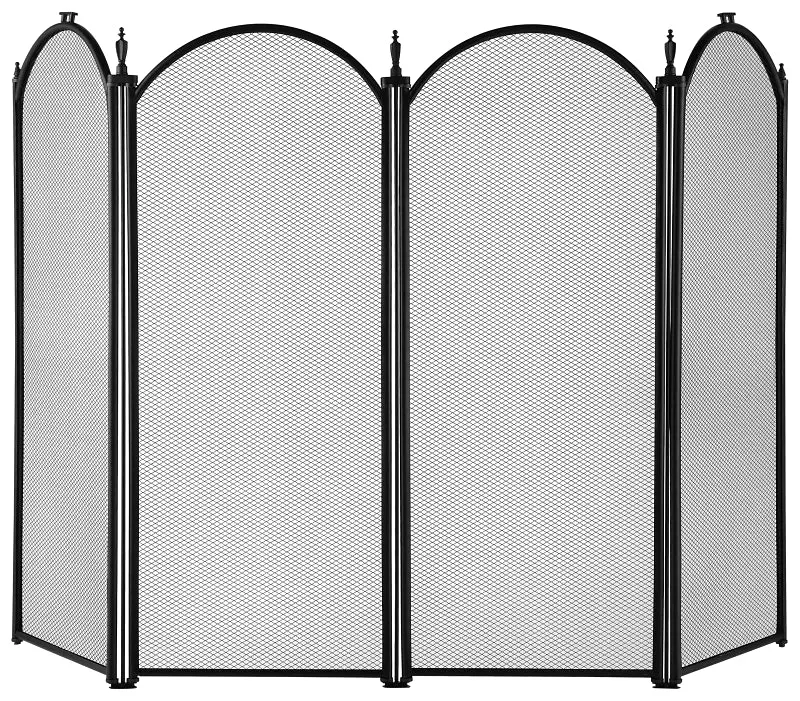 Simple Spaces S41010BK-C3L Fireplace Screen, Black