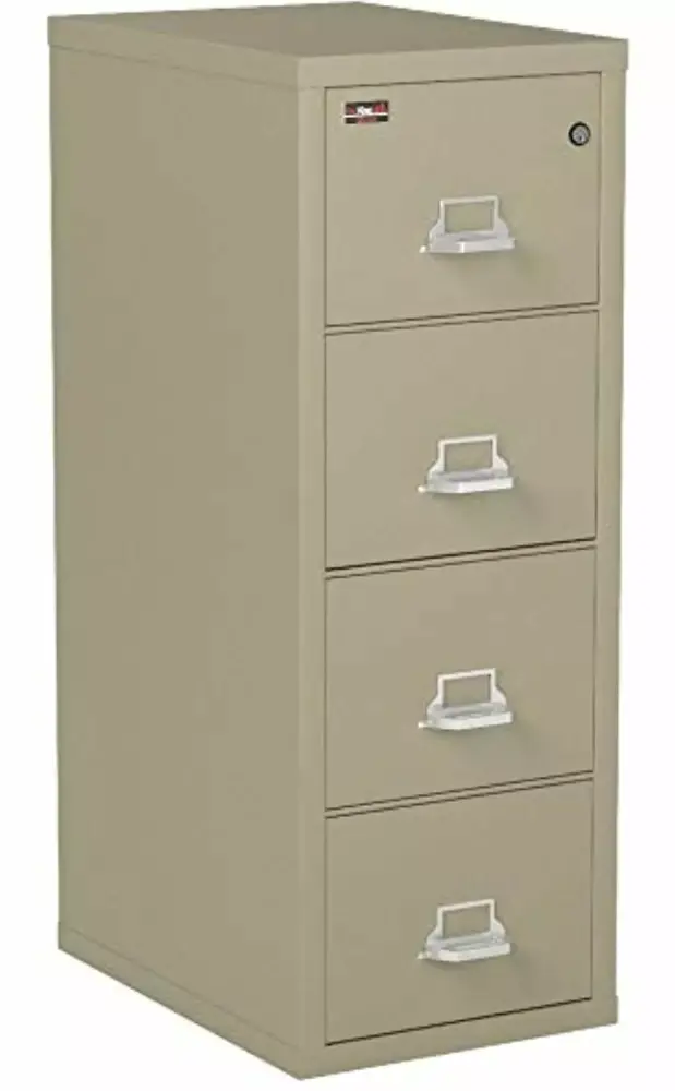 FireKing Fireproof 2 Hour Rated Vertical File Cabinet 4 Legal Sized Drawers