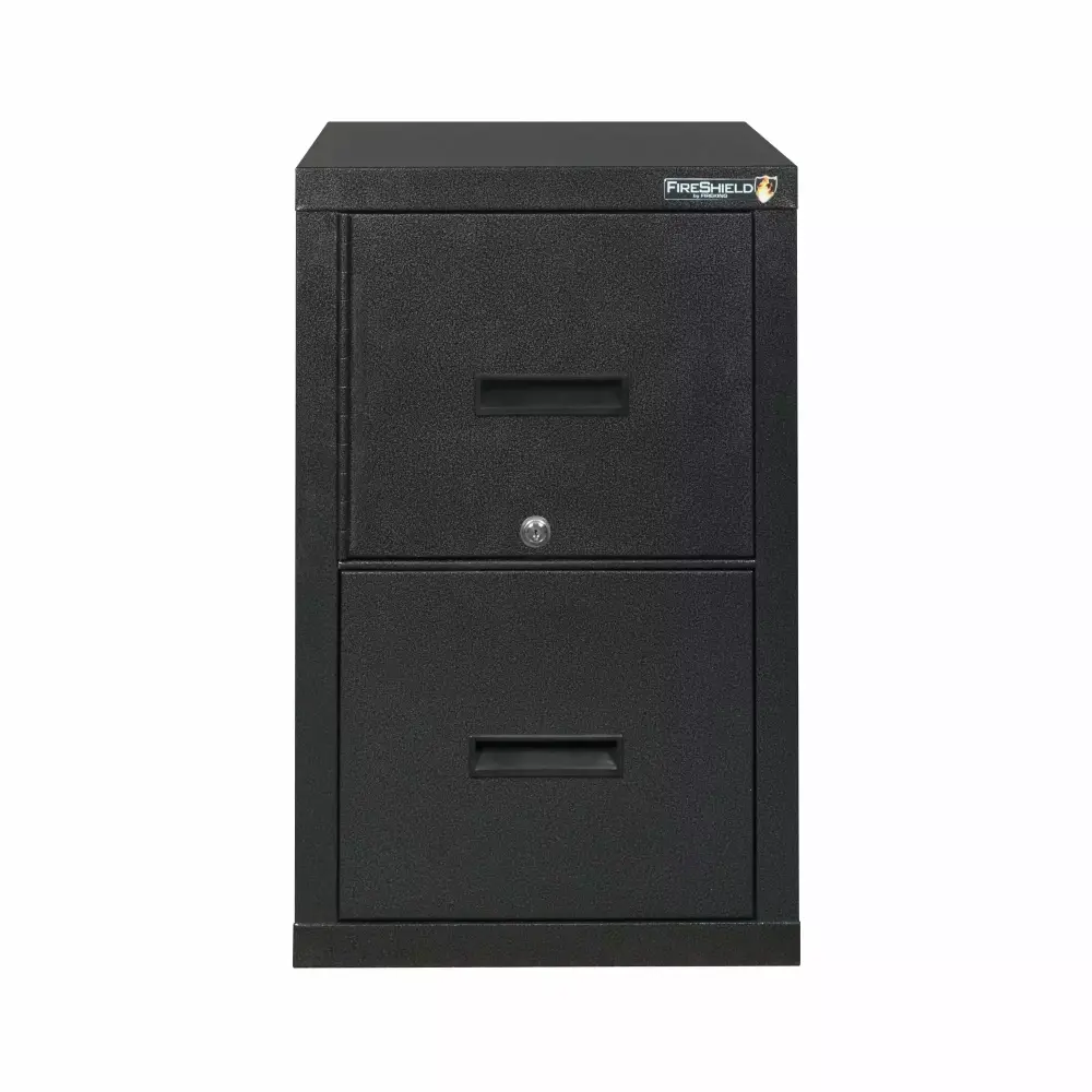 FireKing FireShield 22D Vertical 1-Drawer File Cabinet and Safe Black Stone Metal