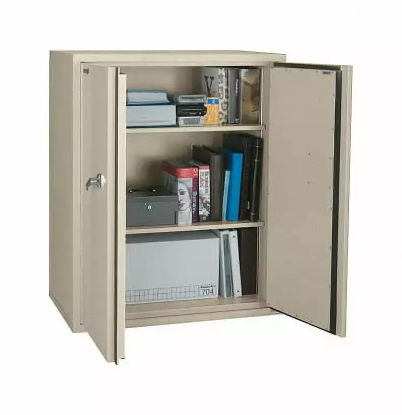 FireKing 2-Door Fireproof Storage Cabinet 1-Hour Fire Resistant Pewter