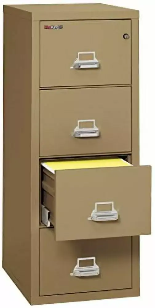 FireKing 4-Drawer Fireproof Vertical File Cabinet Legal Size Sand Impact Resistant