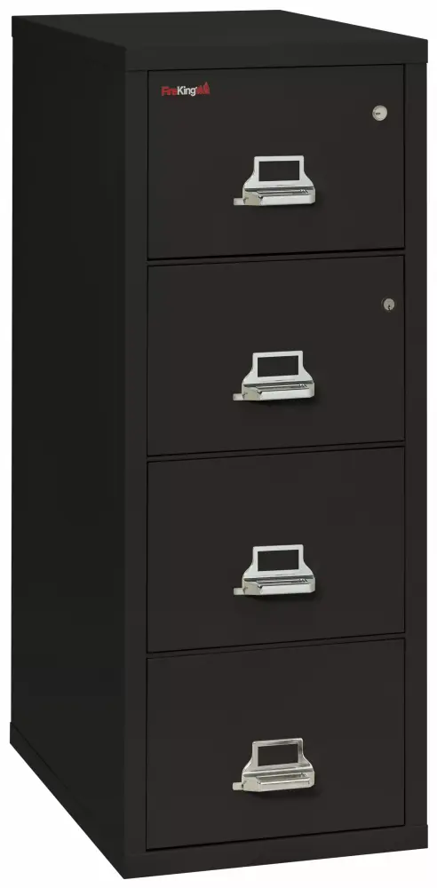 FireKing 4-Drawer Vertical Safe---File Cabinet 1-Hour Fireproof Legal Size Black