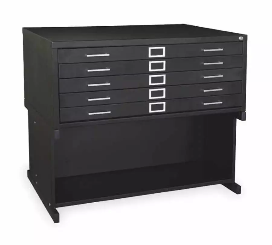 Black Open Base Flat File Cabinet Manufacturer Varies 2CLE5