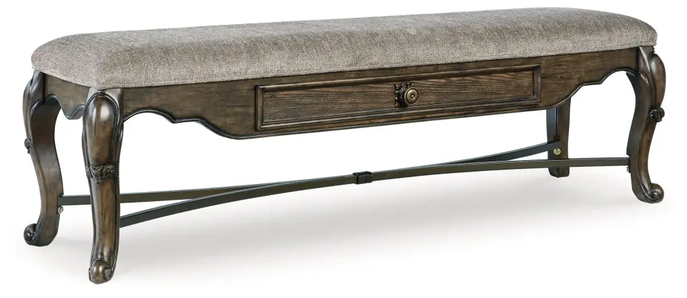 Maylee - Upholstered Storage Bench - Dark Chocolate