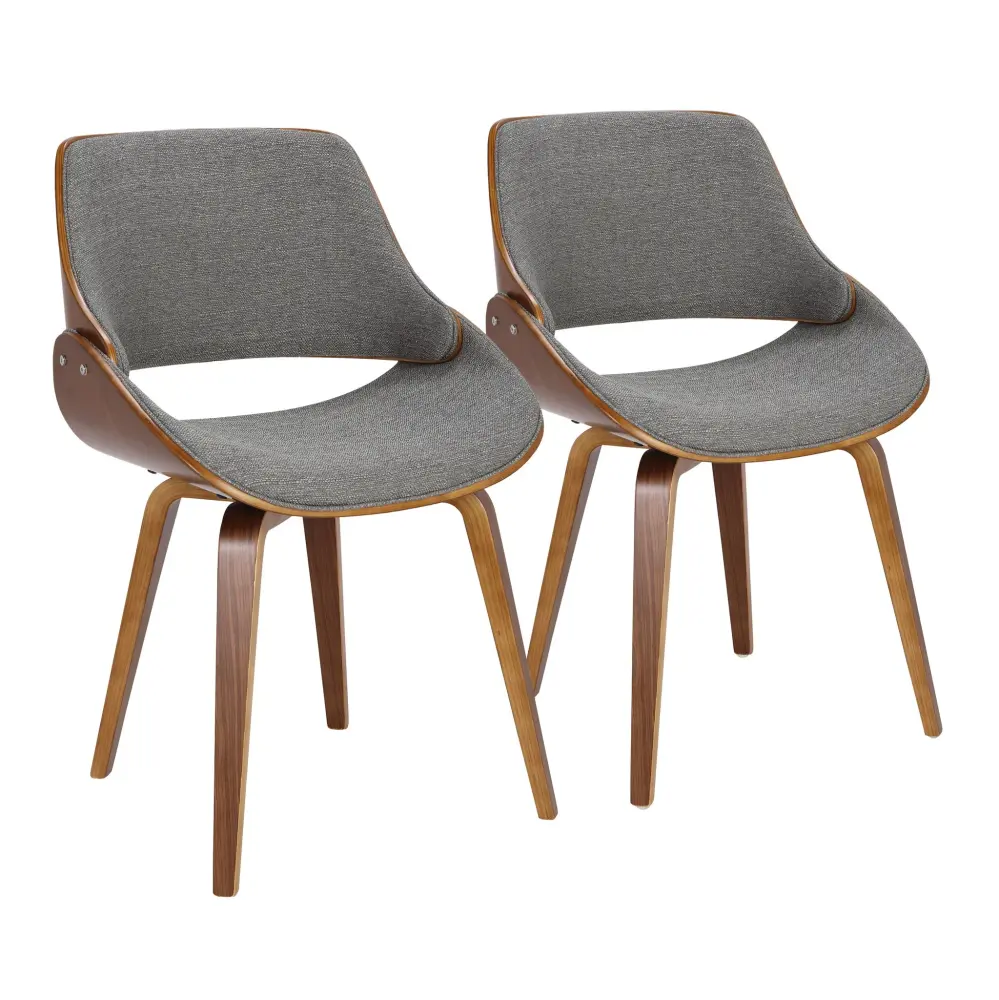 Fabrizzi - Mid-Century Modern Dining / Chair adjust 2) - Walnut / Gray