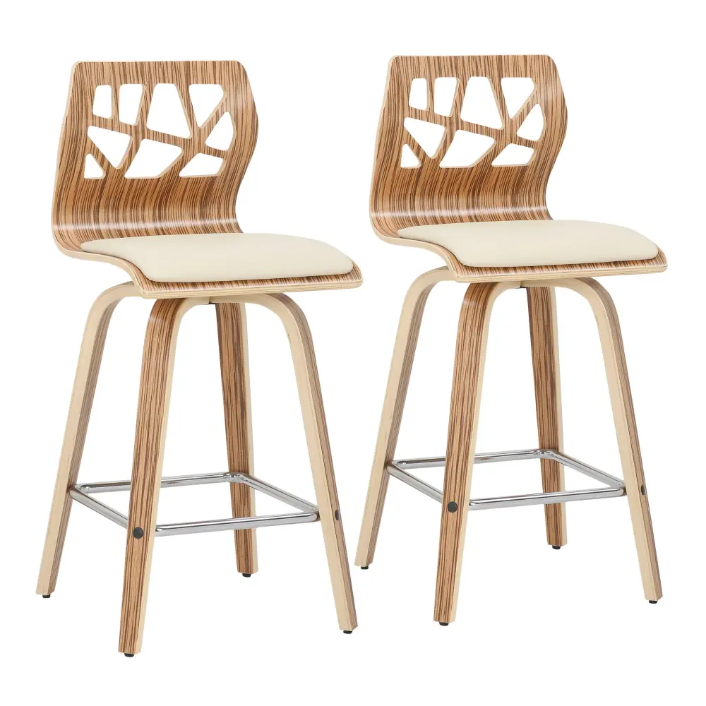 Folia - Mid Century Modern Counter Stool Footrest place 2)