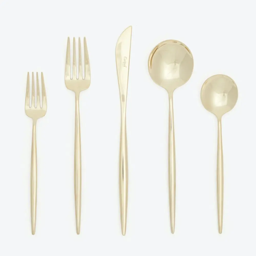 Moon 5-Piece Flatware Place Polished Champagne