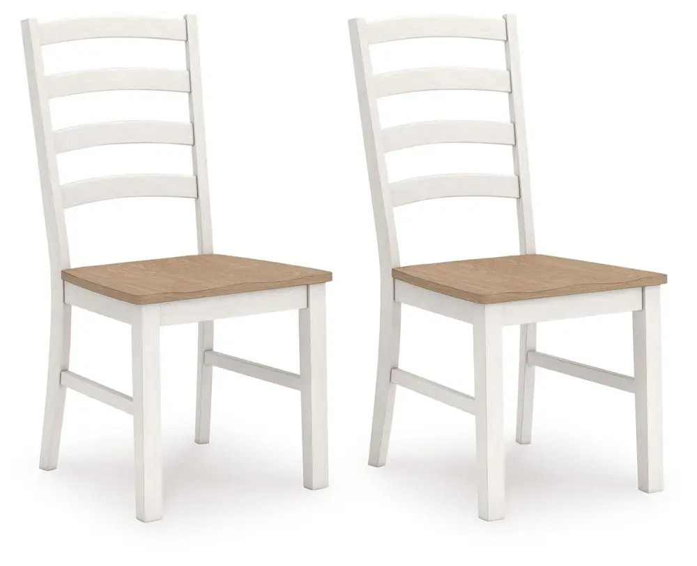 Purlaney - Dining Room Side Chair (Set 2) - Antique Ivory / Natural