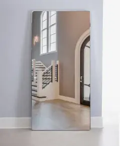 Distressed Wood Frame Denley Leaner Mirror