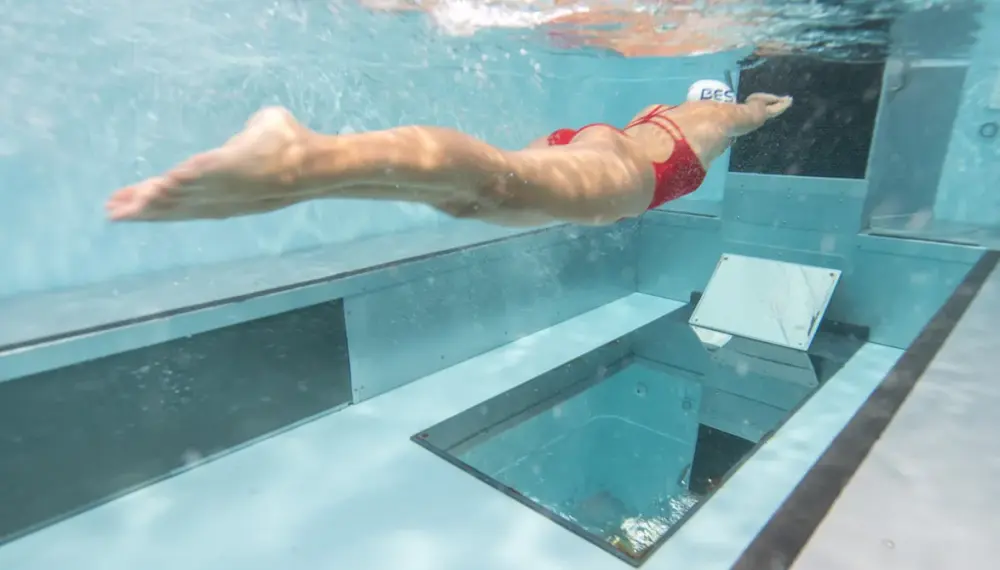 Sunburst Metal Underwater floor mirror Endless Pools