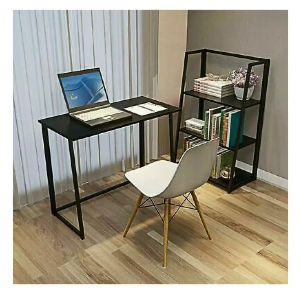 Rongfun Folding Small Desk Home Office Desk Laptop Study Writing Table Black