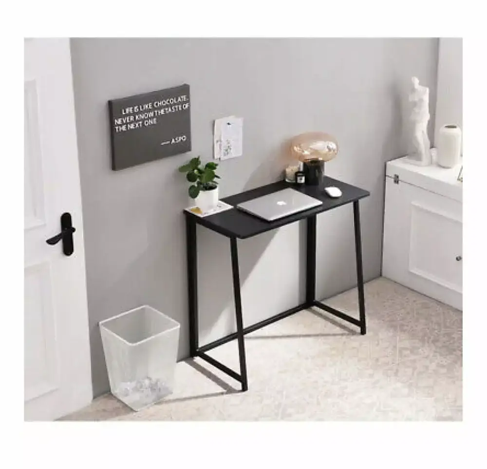Rongfun Folding Writing Table Home Study Computer Desk PC Laptop Office Desk Black