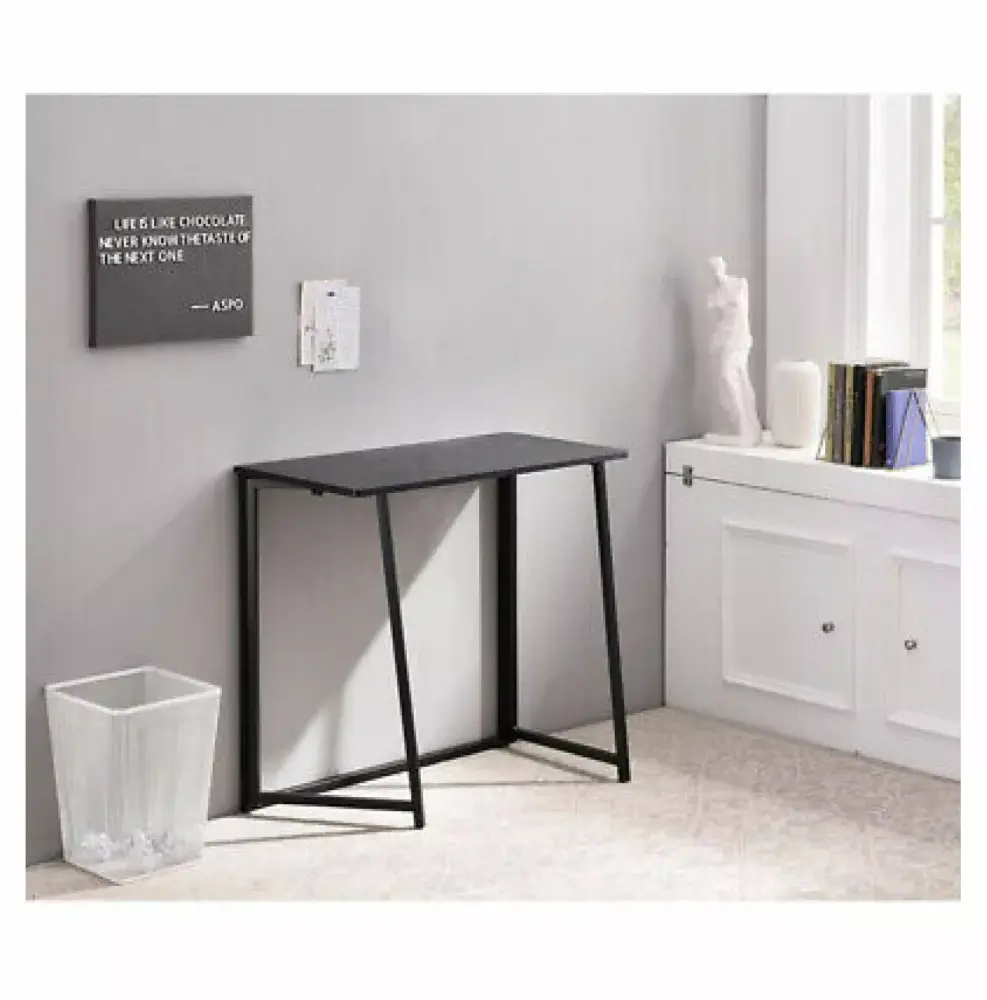 Rongfun Folding Writing Table Home Study Computer Desk PC Laptop Office Desk Black