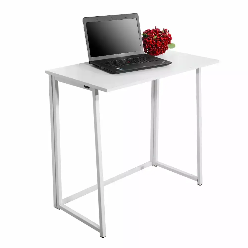 DLPIN Folding Desk Writing Computer Desk Home Office Easy Assembly White