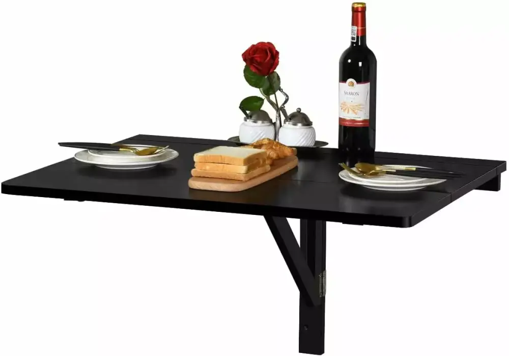 Giantex Folding Table Laptop Desk Space Saving Hanging Table Study Bedroom Bathroom or Balcony Globalway