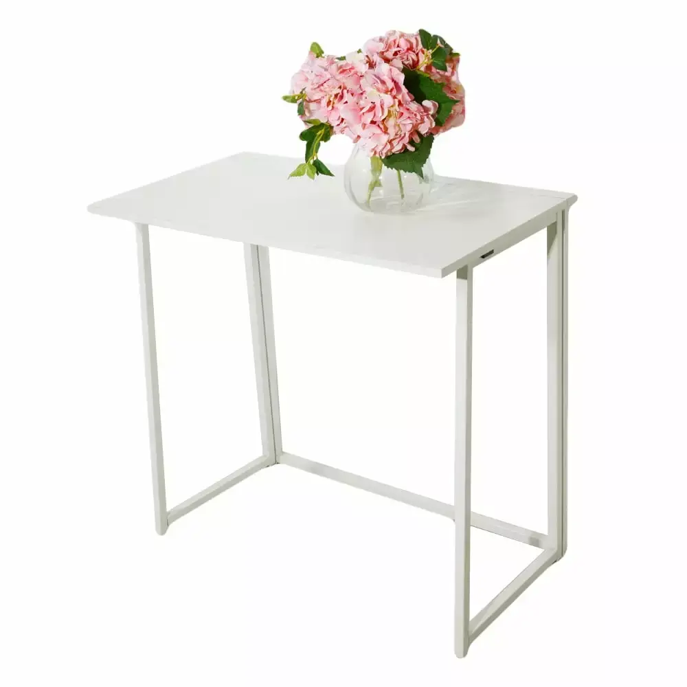IVV Modern Computer Desk Simple Foldable Console Table White