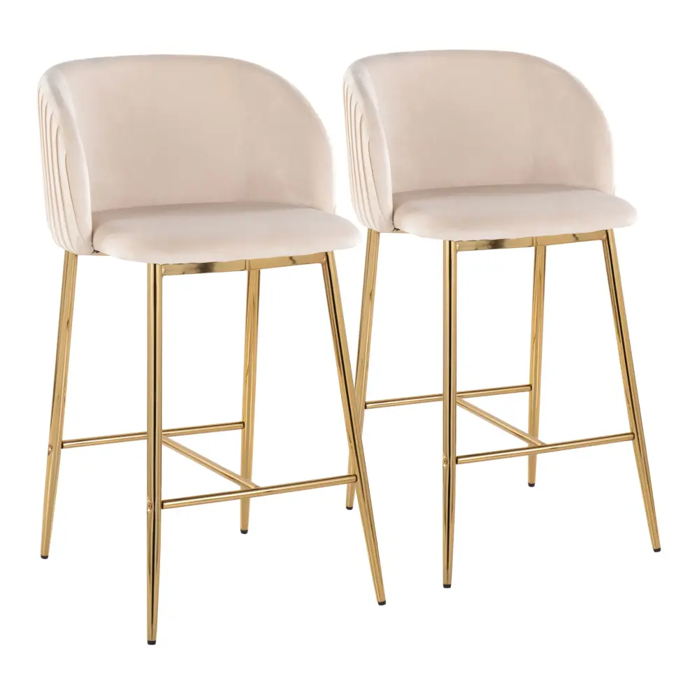 Fran - Pleated Contemporary / Glam Fixed Height Counter Stool adjust 2)