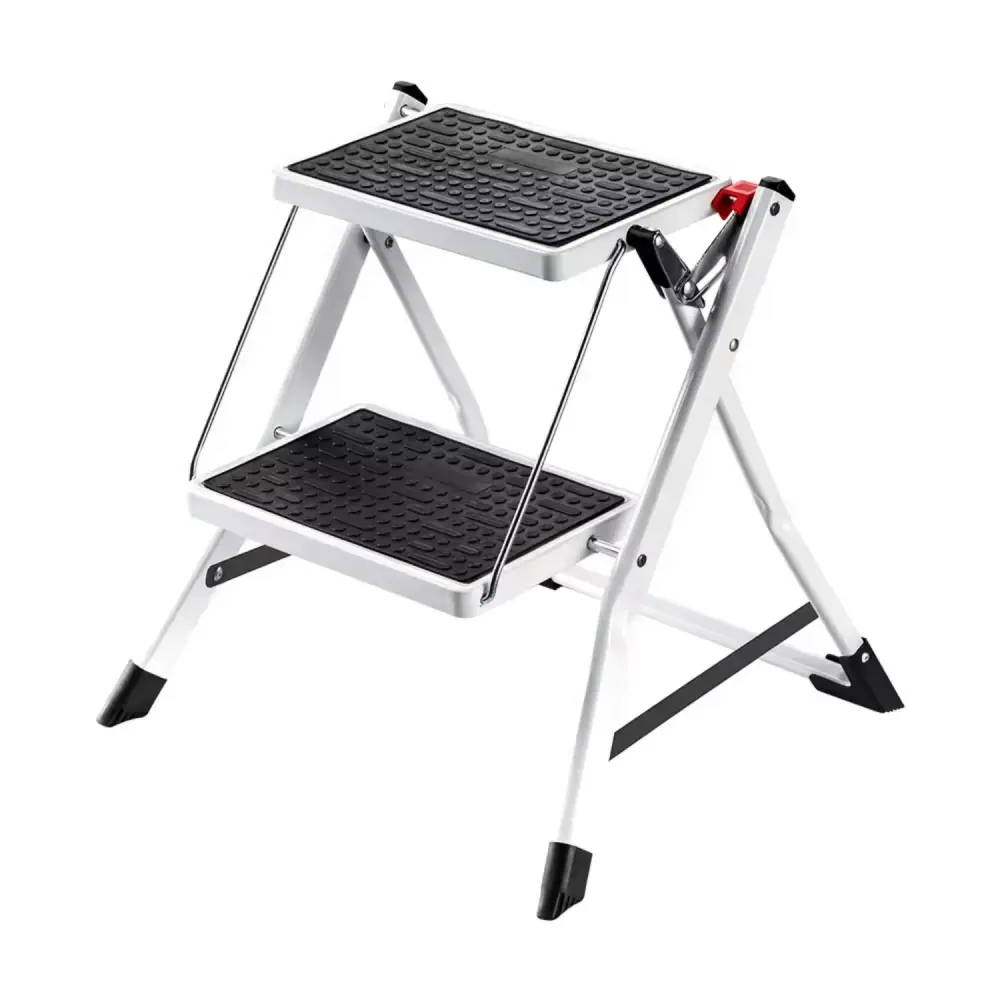 Liberti Steel 2-Step Folding Stool, Carry-along Safety Ladder, 150kg Load ladder
