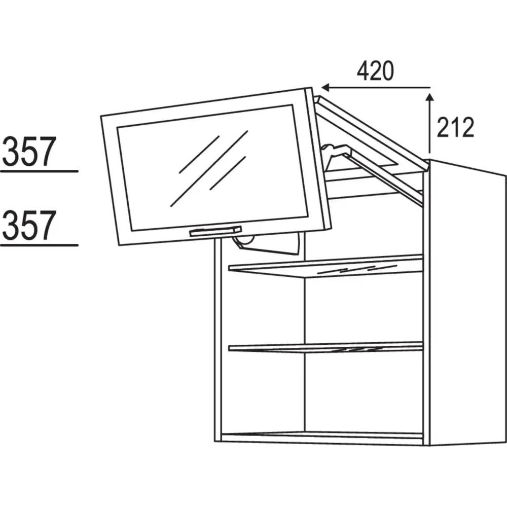 nobilia wall cabinet folding lift door WFLGG100-1 100 cm