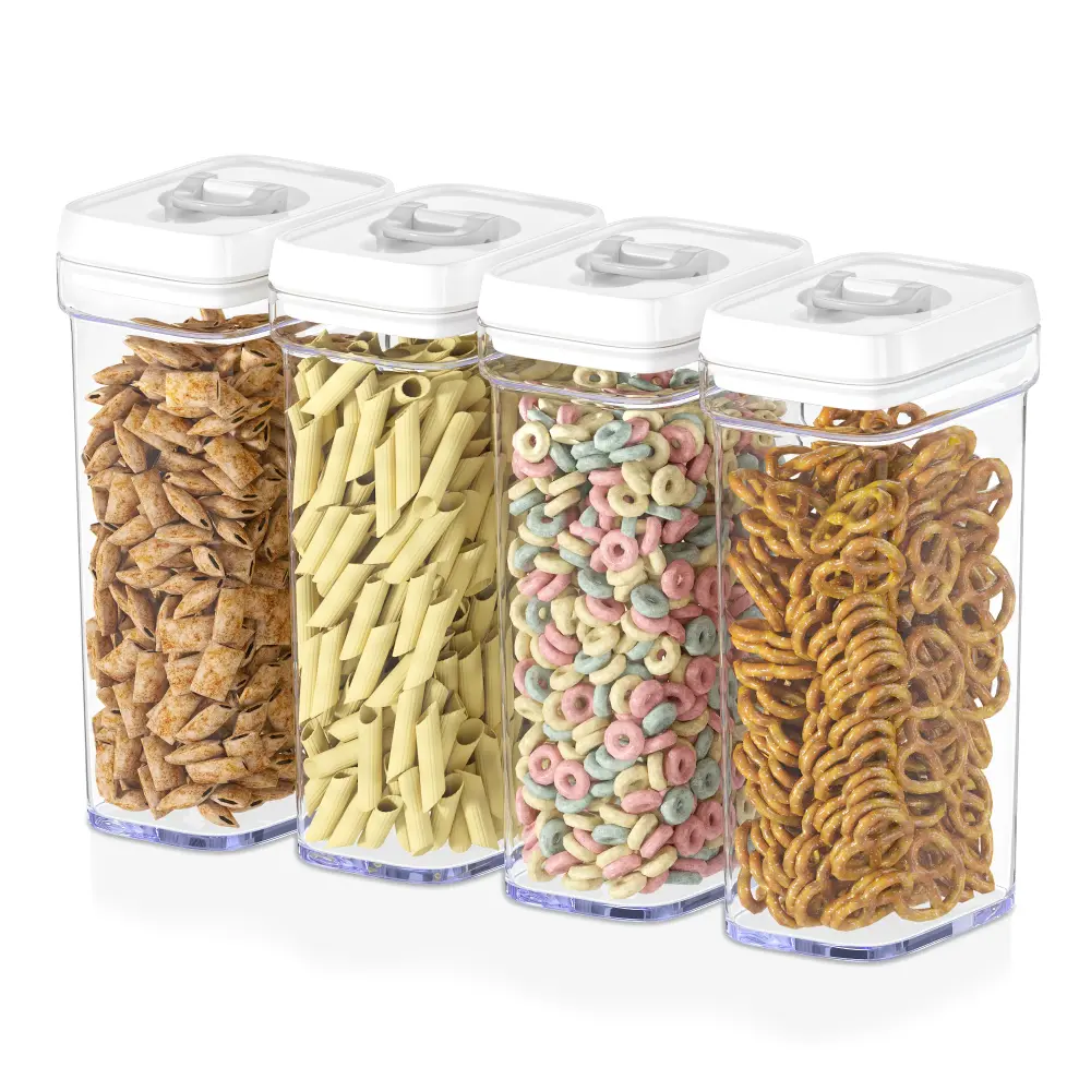 Airtight Food Storage Containers White Lids – 4 Piece Adjust