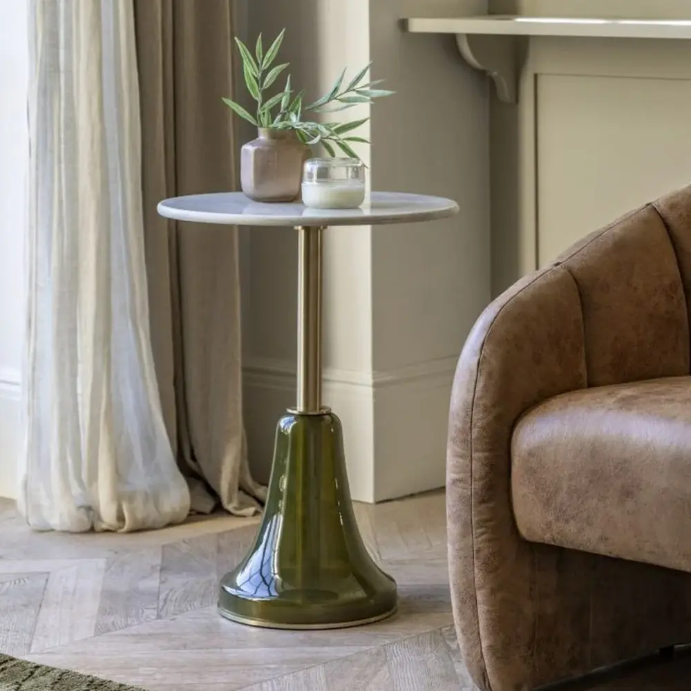 Bristol Marble Round Side Table - Dusk