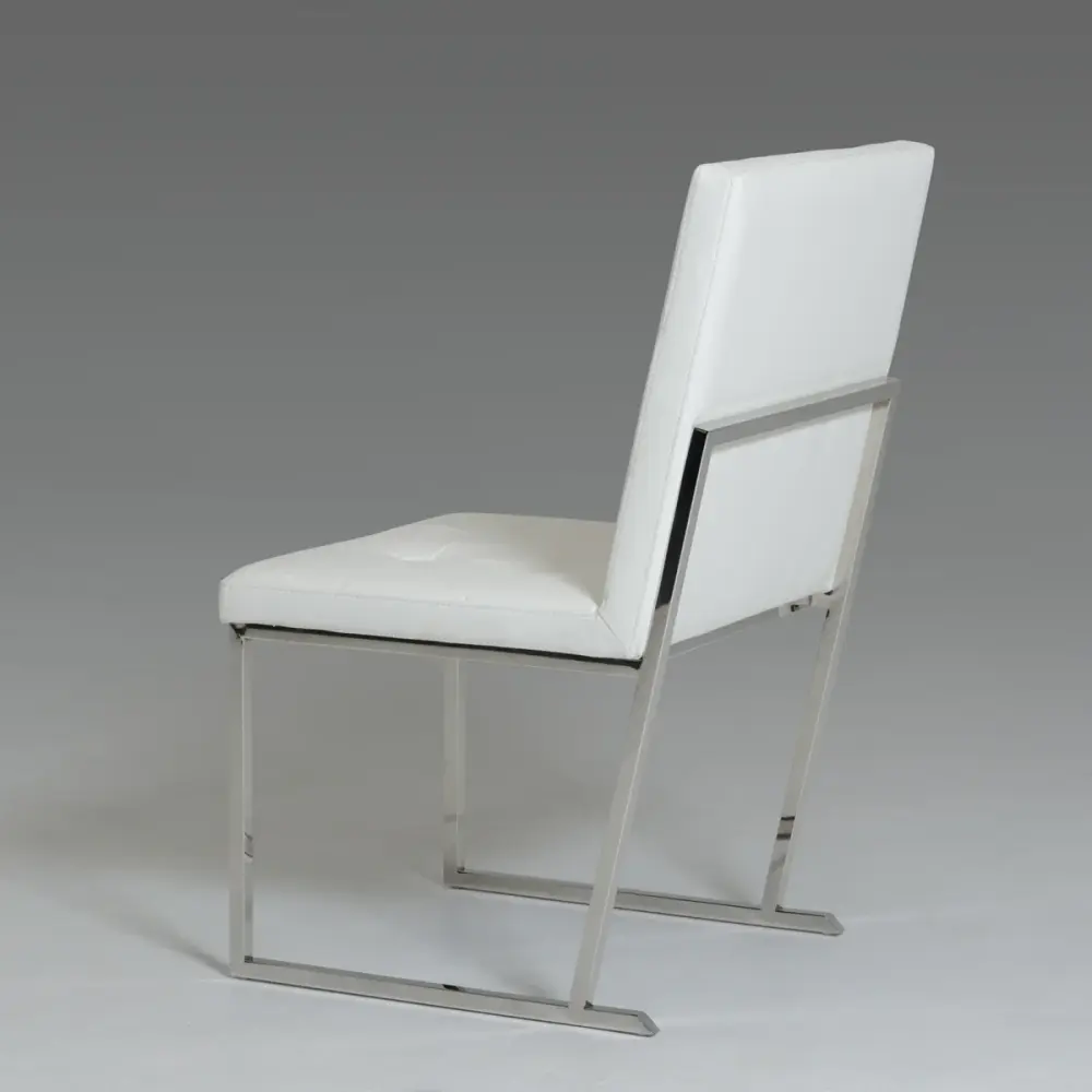 Click - Modern White Leatherette Dining Chair (Set 2)