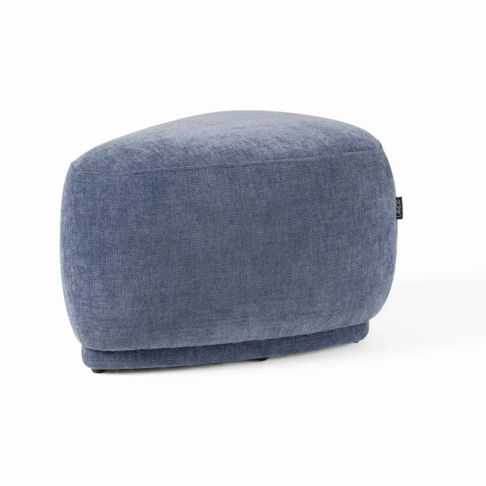 Divani Casa Kinsey - Current Blue Small River Rock Ottoman