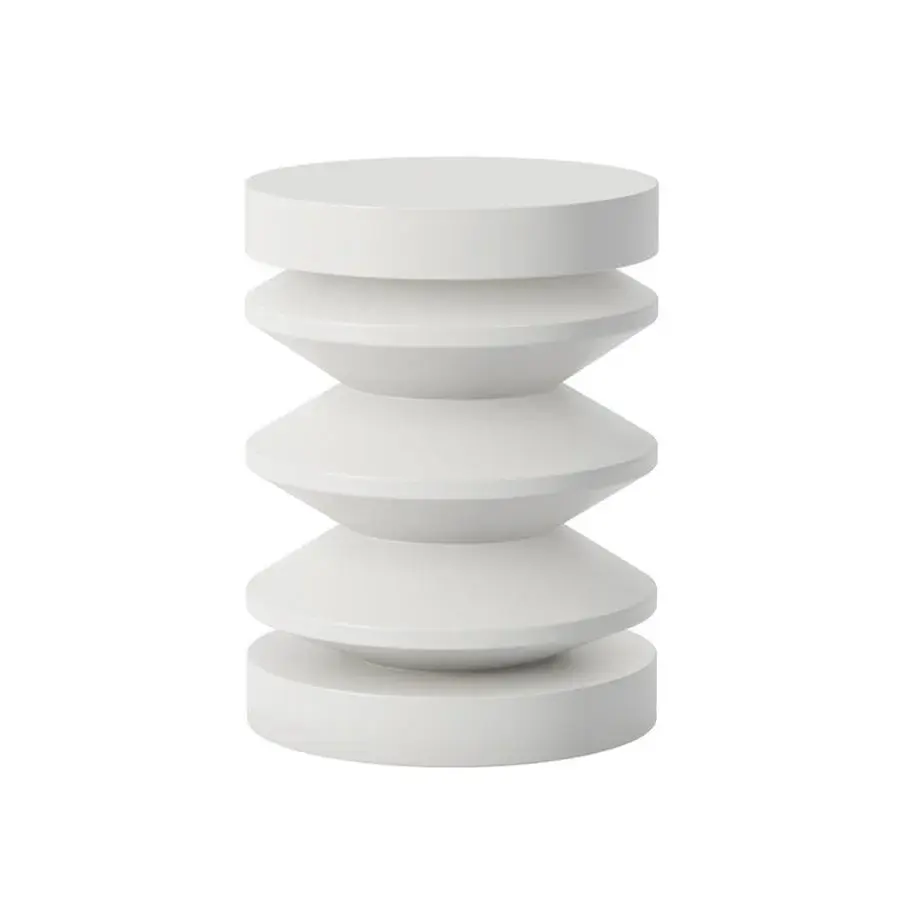 Freda Round Side Table - Chalk