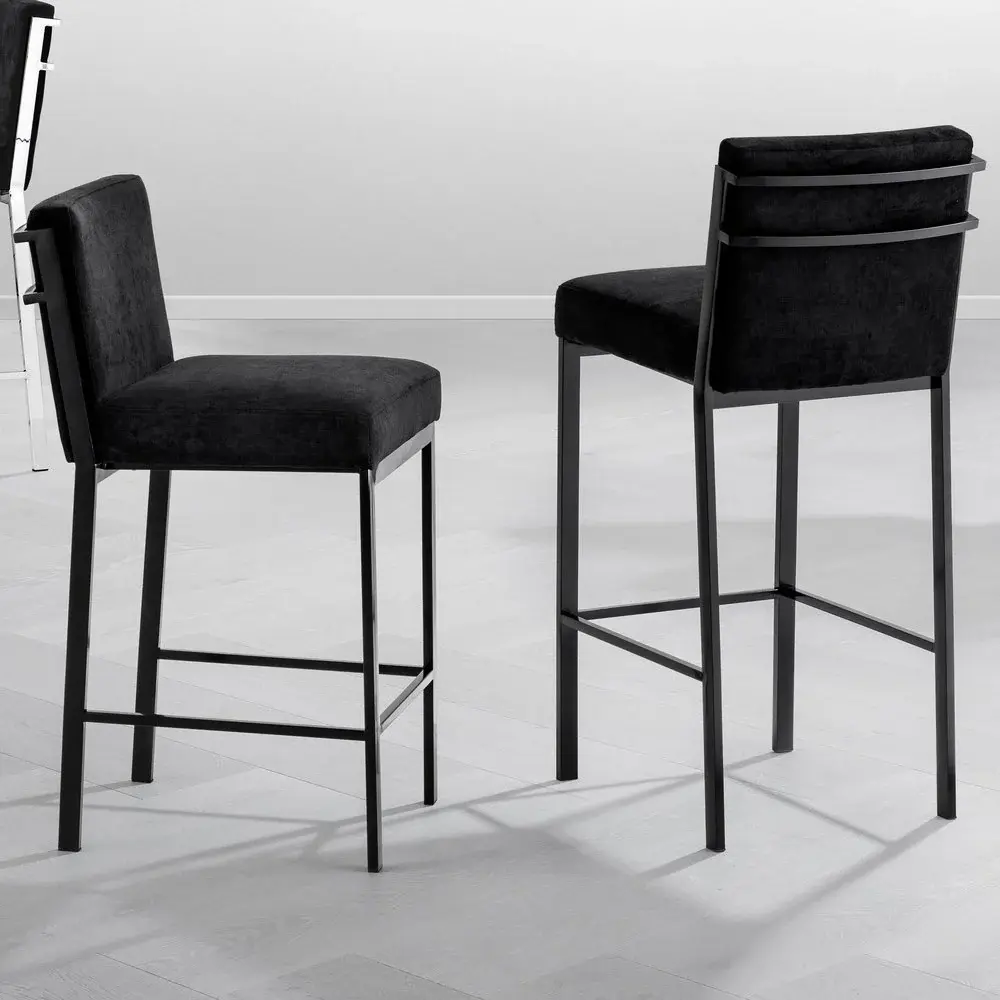 Mid-Century Scott Counter Stool - Black Soft-touch Finish