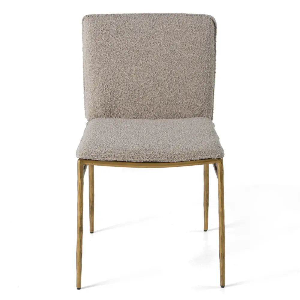 Modrest Atlanta - Modern Beige Fabric & Warm alloy Dining Chair
