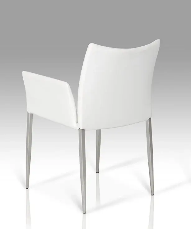 Modrest Avril Cutting-edge White Leatherette Dining Chair