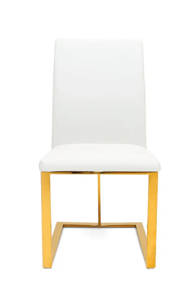 Modrest Frankie - Contemporary Ivory & Gold Dining Chair