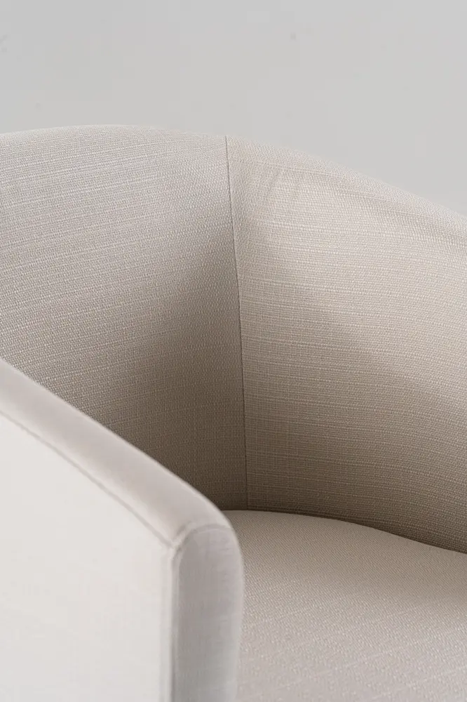 Modrest Yukon - Modern Off White Fabric & Textured Brass Counter Chair Hidden Storage