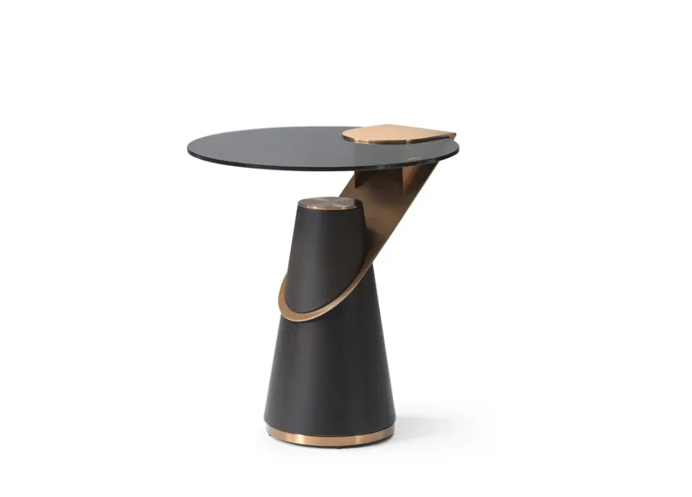 Silvi Round Side Table - Onyx